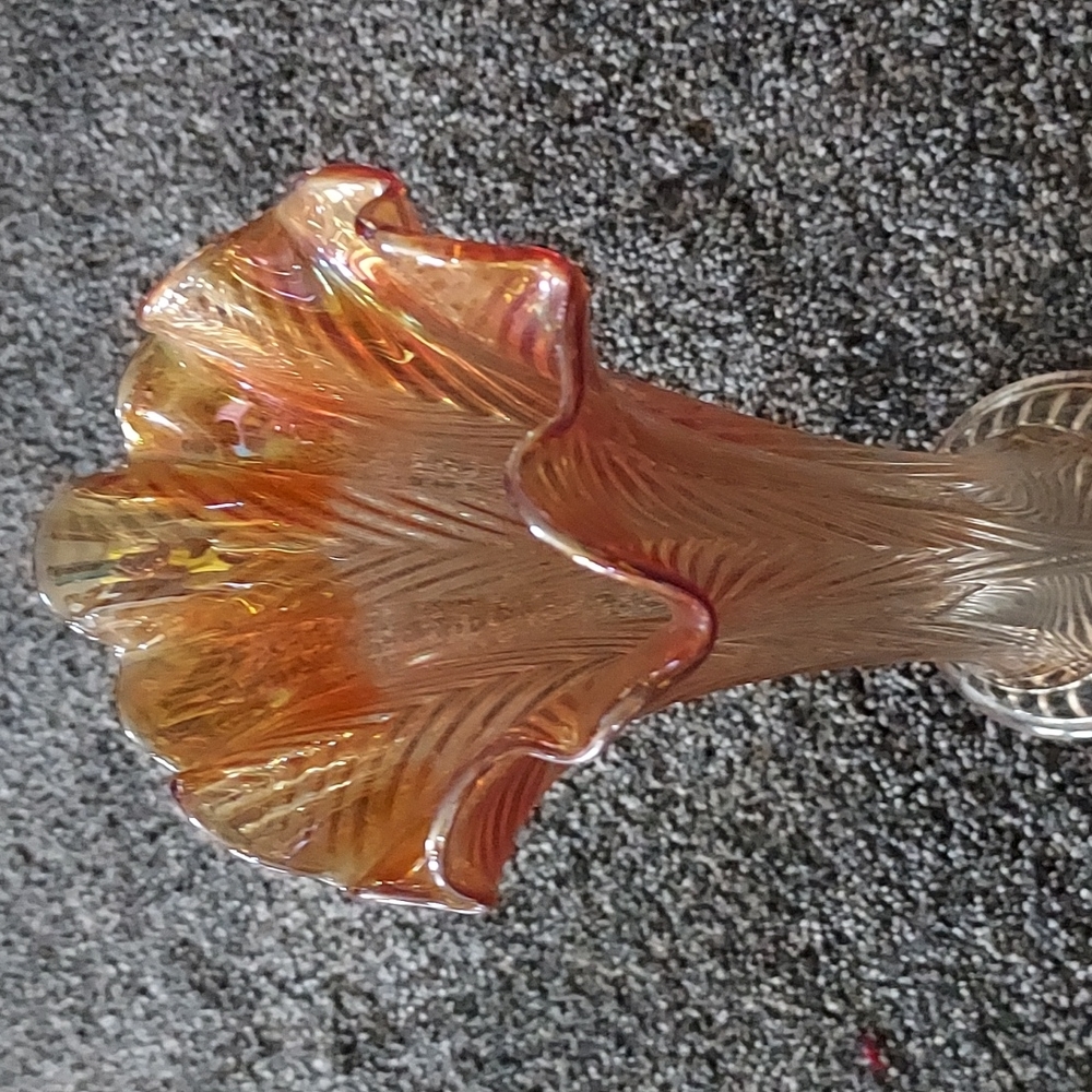 Vintage Carnival glass vase.
